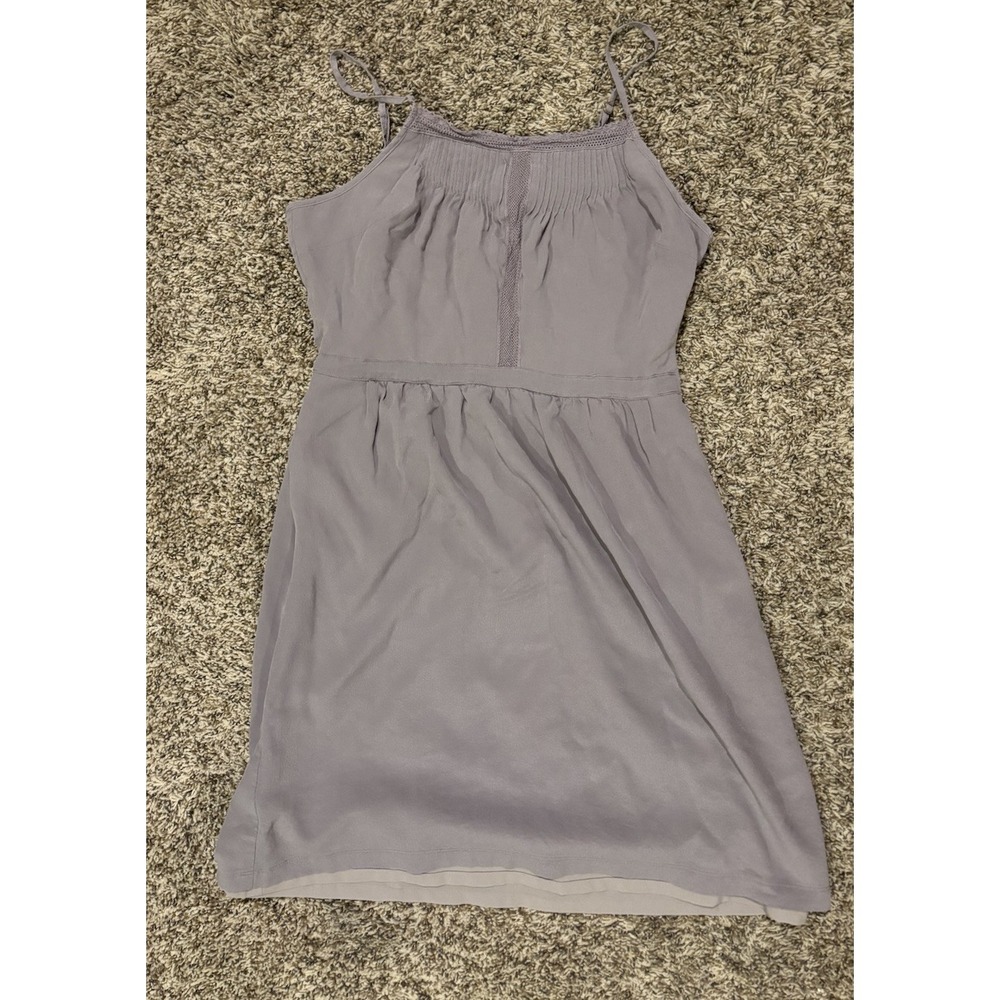 Madewell Cami Trim Pintuck Pockets Silk Dress Lavender Purple C0651 Size 6